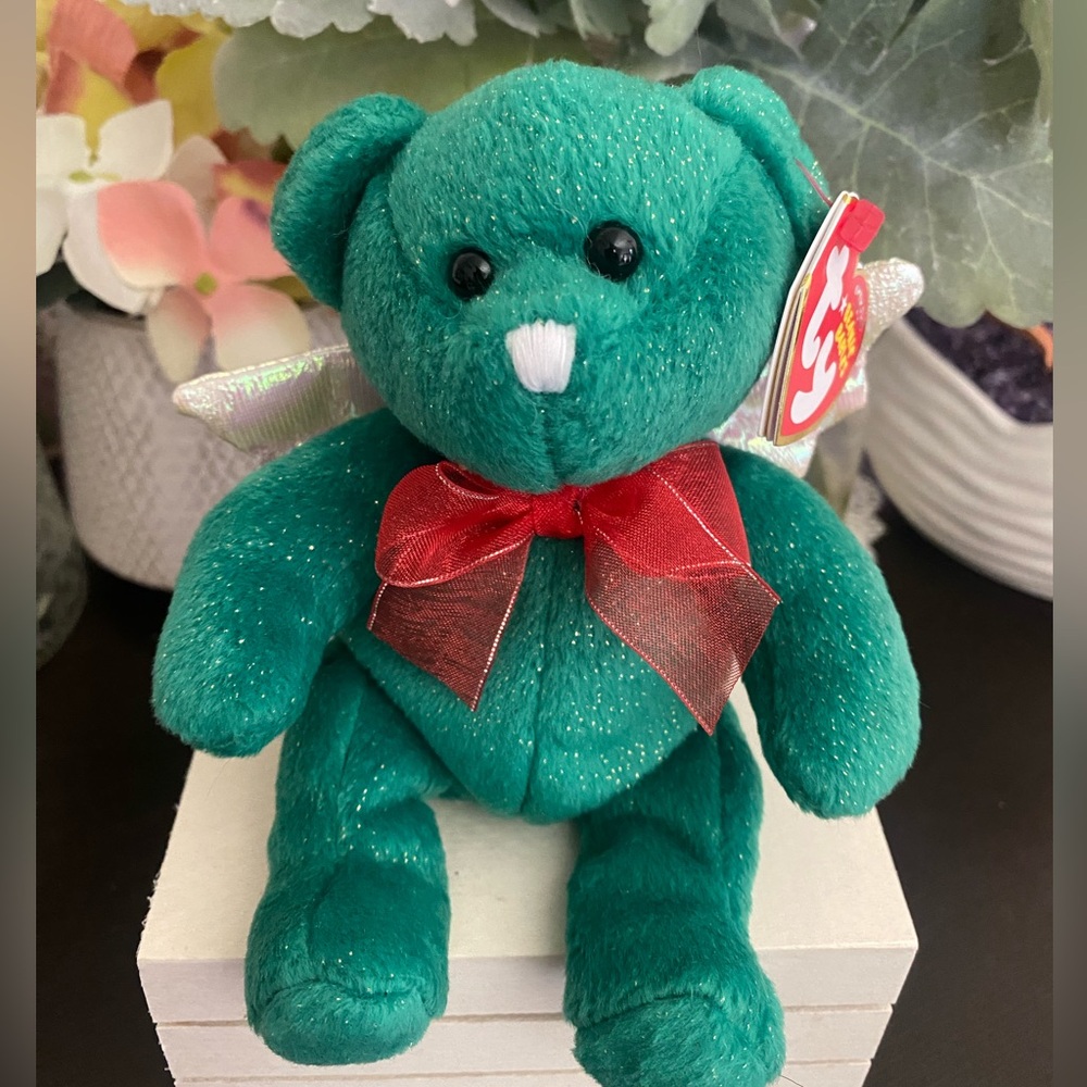 🆕🎄 RARE RETIRED TY BEANIE BABY BEAR “HARK”. MWMT!